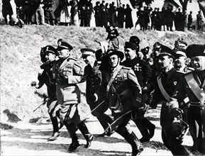 Mussolini and his Bersaglieri, 1938