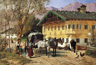 Quaglio, A Village Gathering in Bavaria