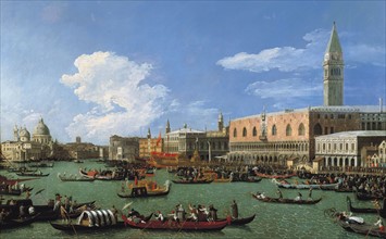 Canaletto, The Bucintoro preparing to leave the Molo on Ascension Day
