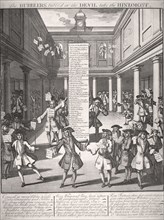 Stock Exchange, London, 1720. Artist: James Cole
