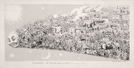 'Passing events, or the tail of the comet of 1853'. Artist: George Cruikshank