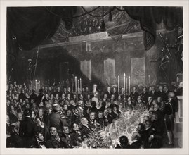 Reform Banquet at the Guildhall, London, 1837. Artist: Anon