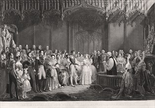 Queen Victoria and Prince Albert's marriage in St James's Palace, London, 1840. Artist: Anon