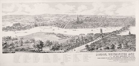 View of London from Southwark, 1543. Artist: Nathaniel Whittock