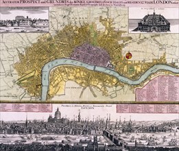 Map of the City of London, c1710. Artist: Anon
