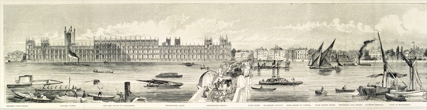 London from the River Thames, 1844. Artist: Frank Vizetelly