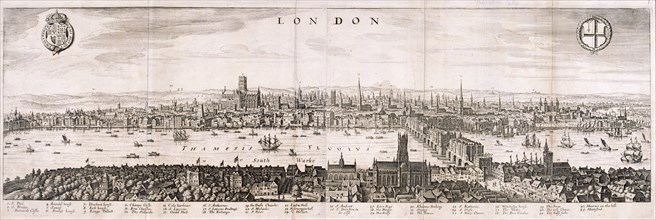 View of London from the south, 1638. Artist: Anon