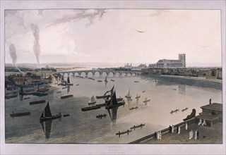 View of London from Somerset House, 1805. Artist: William Daniell