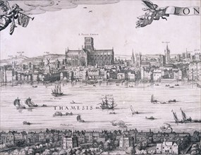 Panorama of London, 1616. Artist: Claes Jansz Visscher