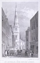 St Antholin, Watling Street, London, c1870. Artist: Anon