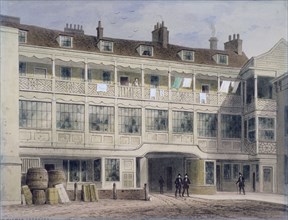 Belle Sauvage Yard, Ludgate Hill, London, c1850. Artist: Thomas Hosmer Shepherd