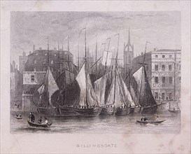 Billingsgate Wharf, London, c1840. Artist: Anon