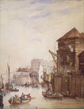 Billingsgate Wharf, London, 1820. Artist: Samuel Owen