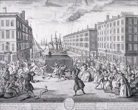 'The view and humours of Billingsgate', London, 1736. Artist: Arnold Vanhaecken