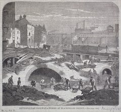 Blackfriars Bridge, London, 1863. Artist: Mason Jackson