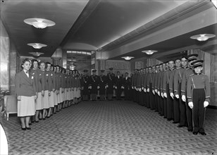 Uniformed staff of the Odeon cinema, Leicester Square, London, 1937