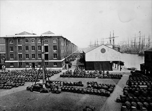 North Quay and Western Dock, London Docks, Stepney, London, before 1896
