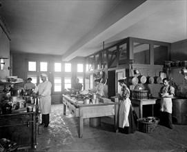 The kitchen at the Tower Bridge Hotel, Southwark, London, 1897