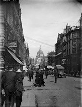 Fleet Street, City of London, c1920-c1929, looking east from the corner of Shoe Lane