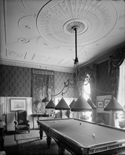 Billiard room at 24 Bedford Square, Camden, London, 1902