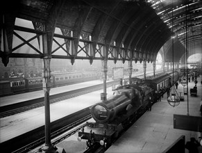 Locomotive at Paddington Station, Praed Street, Westminster, London