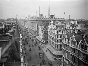 A view of Oxford Street, Westminster, London, from roof level, c1909