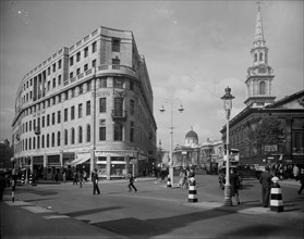 Junction of the Strand and Duncannon Street, Westminster, London, 1957