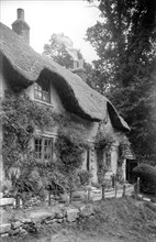 Thatched cottage in Studland, Dorset, c1900