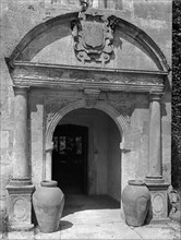 Entrance porch to the Manor House, Upper Swell, Gloucestershire, c1925