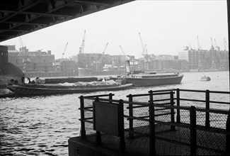 Barges on the River Thames, London, c1945-c1965