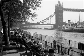 View from Thames Embankment, London, c1945-c1965