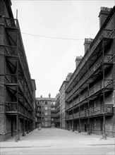 Courtyard of Beaconsfield Buildings, Islington, London, 1969