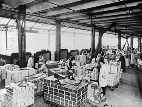 Dispatch depot at Cadbury's factory, Bournville, West Midlands, 1928