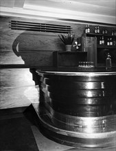 Detail of the bar in the buffet at Unilever House, London, 1930s