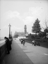 Looking northwards along the Albert Embankment, Lambeth, London, c1870-c1900