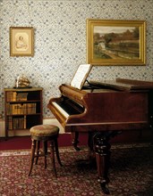 Emma Darwin's piano in the drawing room at Down House, Downe, Greater London, 1998