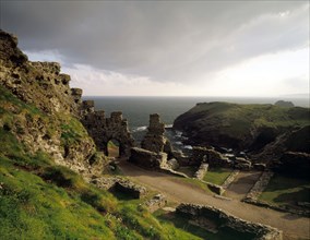 Looking out to sea from the ruins of Tintagel Castle, Cornwall, 1995