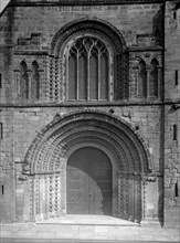 Arched doorway at St Mary, Tutbury, Staffordshire, 1949