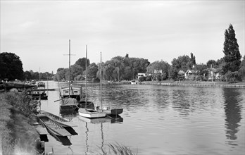 Boats on the Thames, Wraysbury, Berkshire, c1945-c1965
