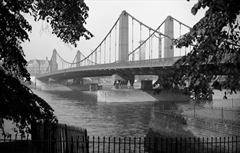Chelsea Bridge from Battersea Park, London, c1945-c1965