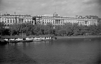 A police launch, Thames River Police station, Victoria Embankment, London, c1945-c1965