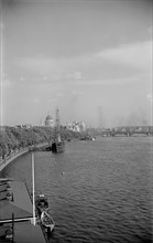 River Thames towards St Paul's Cathedral from Waterloo Bridge, c1945-c1965