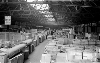 A transit shed at King George V Dock, London, c1945-c1965