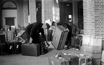 Two porters at Tilbury Passenger Landing Stage, Essex, c1945-c1965