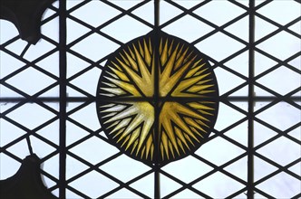 Stained glass roundel from Eltham Palace, London, 1999