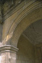 Detail of the porch at Kirby Hall, Northamptonshire, 1998