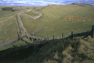 Hadrian's Wall and Cawfields milecastle, Northumberland, 1996