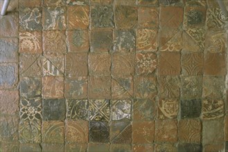 Tiled floor at Wenlock Priory, Much Wenlock, Shropshire, 1998