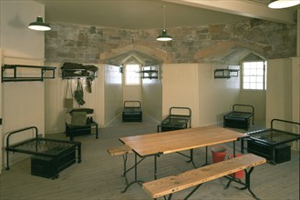 Barrack room in the keep at Calshot Castle, Hampshire, 1995