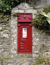 Victorian postbox, Talskiddy, St Columb Major, Cornwall, 2000
